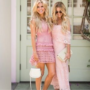 Self Portrait- cross hatch -pink mini dress 6